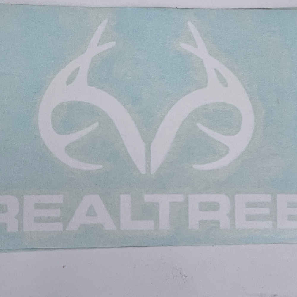 Set of 4 RealTree White Decal Window Stickers NEW ❤️ NEW SET OF 4